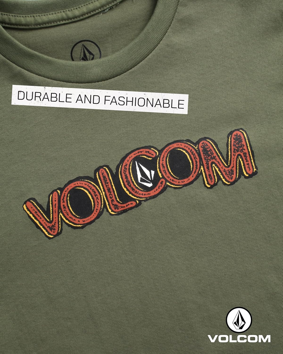 Volcom Boys' Two-Fer Shirt - Pullover Crewneck Long Sleeve Shirt - Stylish Logo Graphic Tee for Boys (Size: 8-20) - Image 5