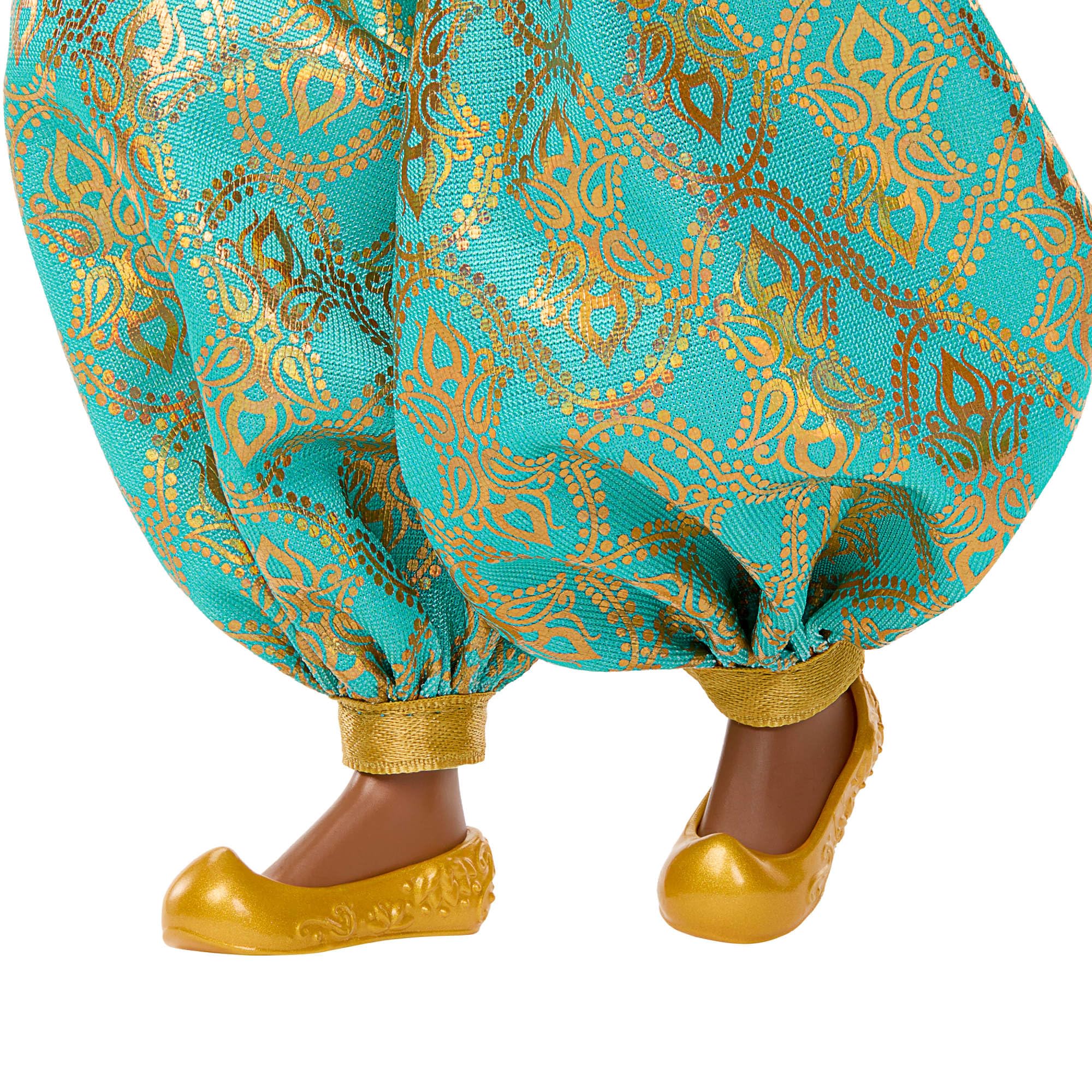 Mattel Disney Princesas Sparkling Princess Jasmine Muñeca y Accesorios con Ropa, Zapatos, Collar y Pendientes de Quita y pon, Inspirada en la película, JMP63