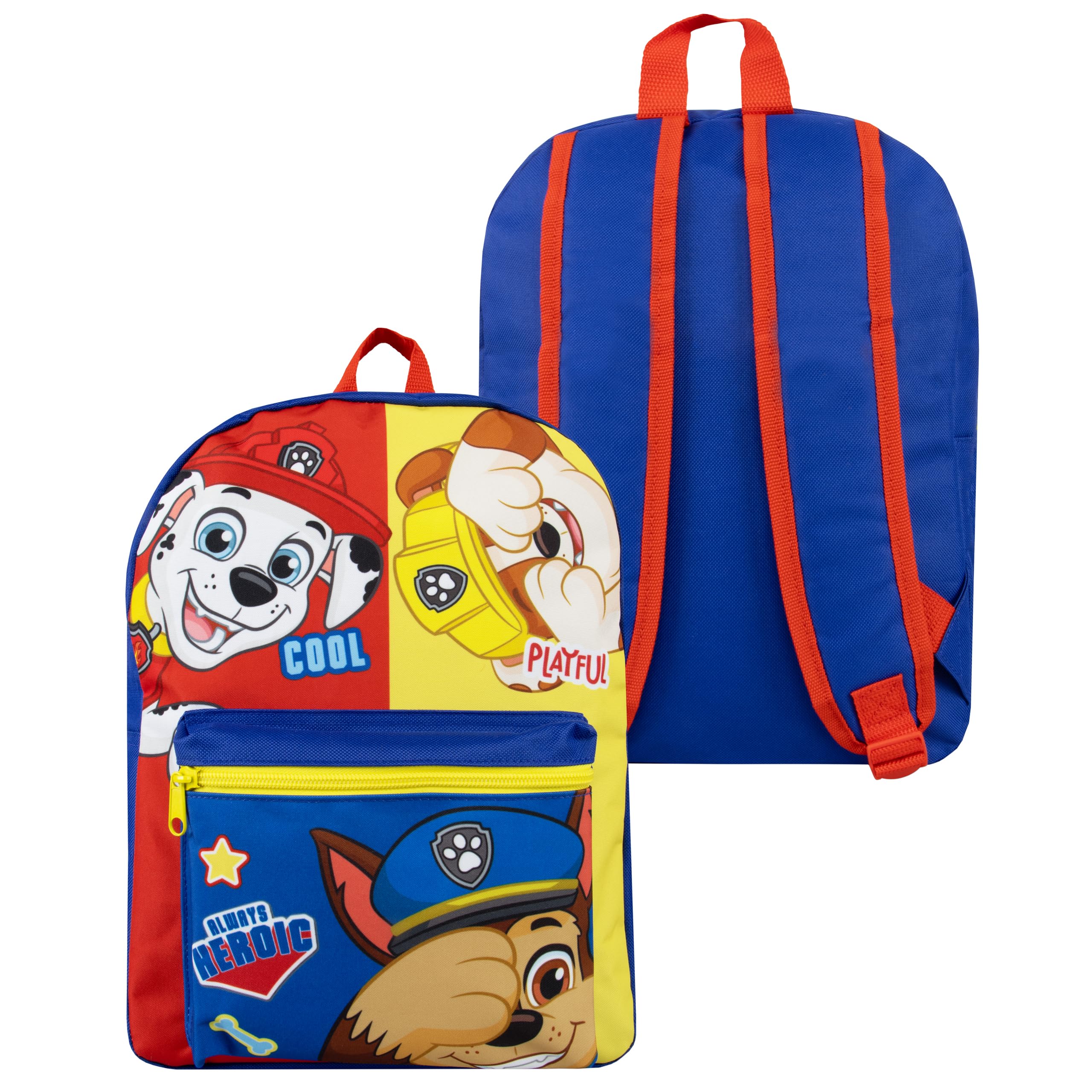 Paw Patrol Zaino Set Da 3 Pezzi | Marshall, Rubble E Chase Zaino Ragazzo | Zaino Scuola | Cartella Scoula | Borsa Per Bambini | Blu One Size