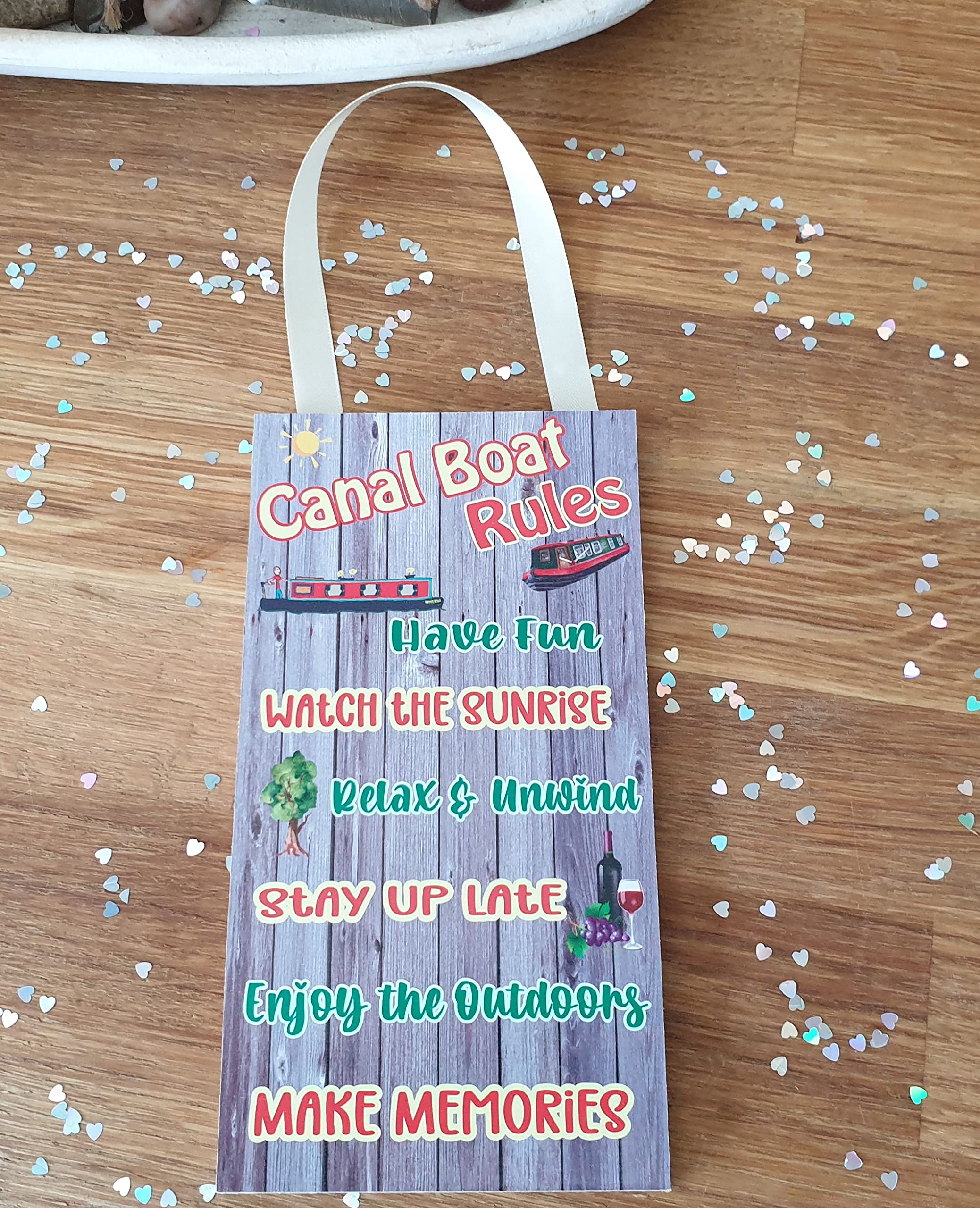 Decalarama Fun Canal Boat Plaque - Canal Boat Rules - Narrow Boat Gift, Cheeky, Birthday Gift - Novelty Gift/Present Uk Seller
