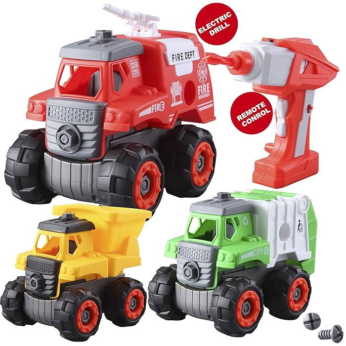 Buy JOYIN 3 in 1 Take Apart RC Remote Control Truck Toy Combo Set and