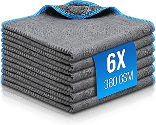 Filzada® 6X Lackschonende Mikrofasertücher Auto mit 380 GSM - extrem weich und saugstark - fusselfreie Poliertücher - Für Motorrad - Autopflege 40 x 40 cm