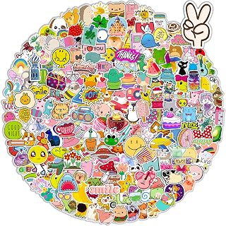 swanticker 200 pack of cute water bottle stickers, non repetitive small fresh waterproof vinyl sticker aesthetics inspirational bulk stickers, suitable for water bottles, laptops, mobile phones, lugga