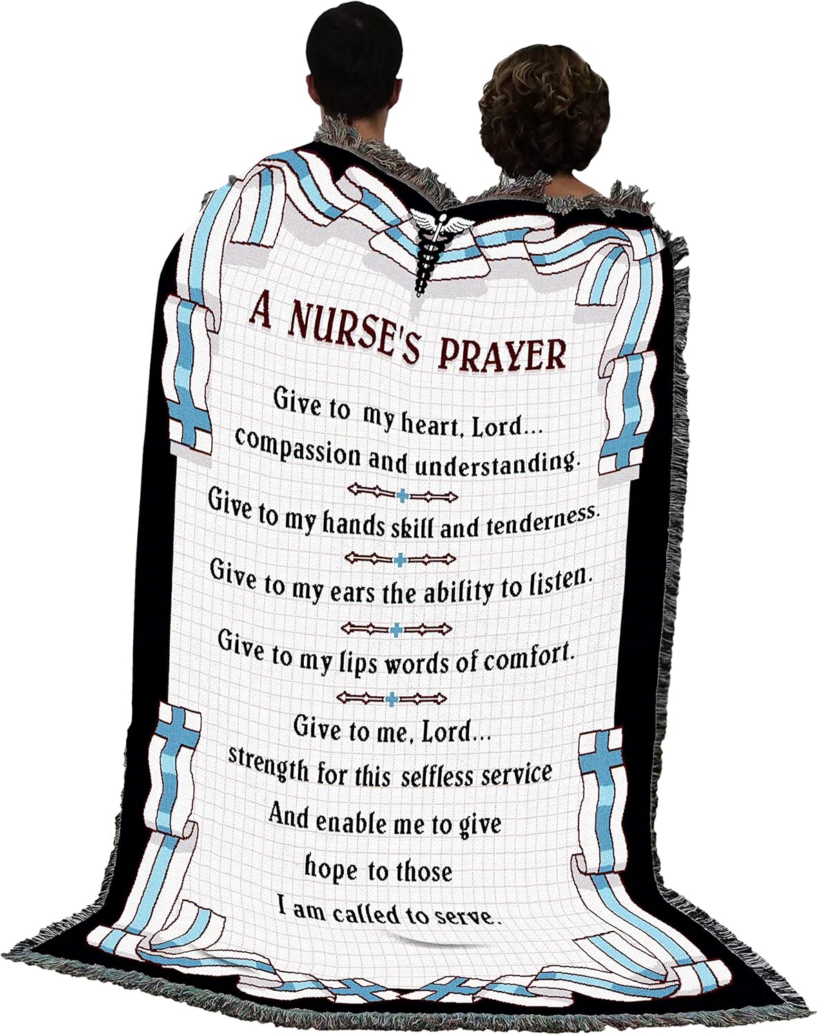 Pure Country Weavers Nurse Prayer Blanket - Gift Tapestry Throw Woven from Cotton - Made in the USA (72x54)