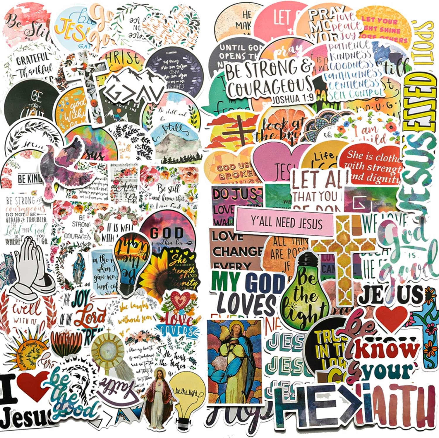 100Pcs Jesus Christian Stickers, Religious Bible Laptop