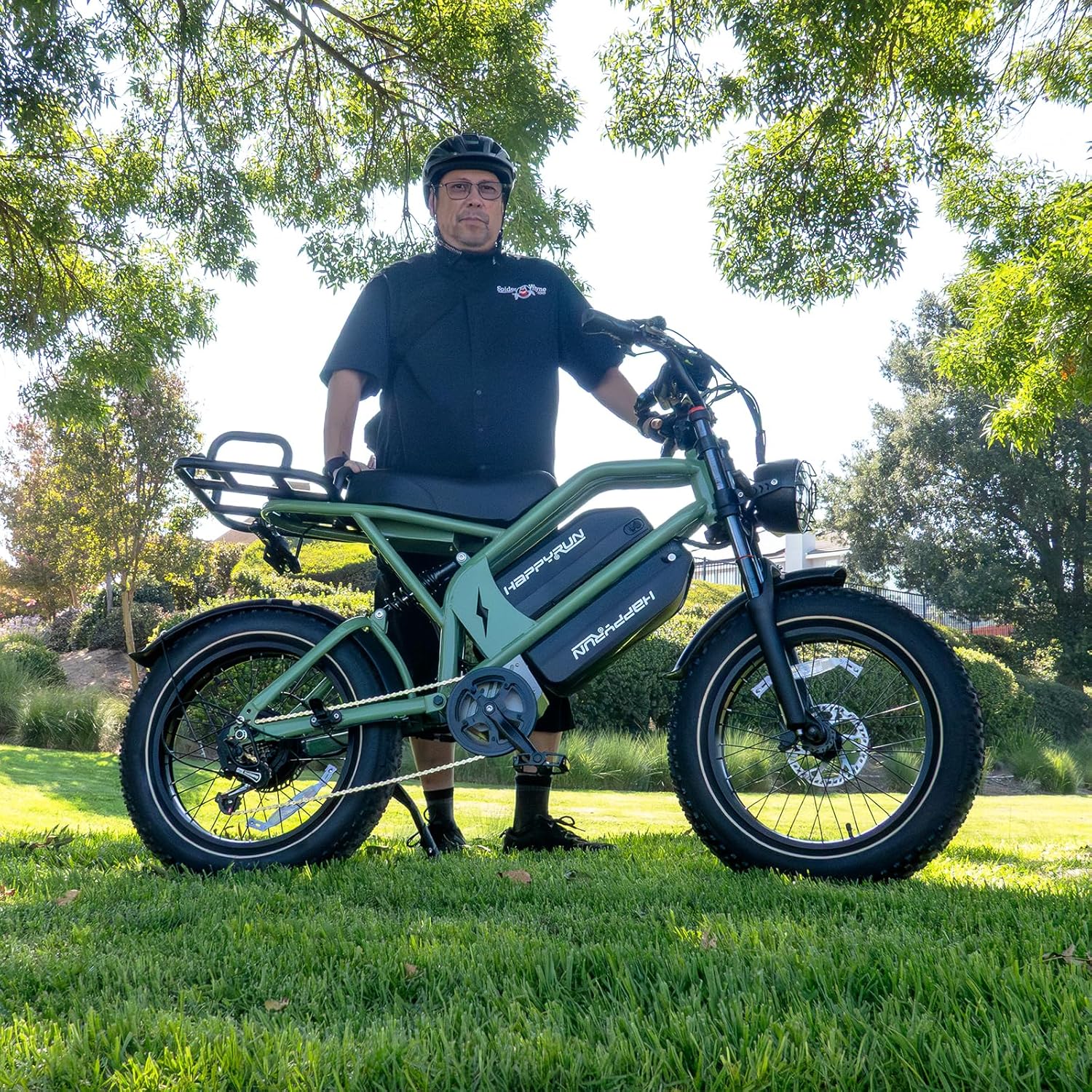 HAPPYRUN Electric Bike for Adults,2000W 48V38Ah Detachable Dual Battery Ebike for Adults 85+ Mile 36MPH Top Speed E Bike All Terrain 20" Fat Tire Electric Dirt Bike G70