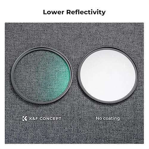 Vista 5 de K&F Concept Filtro de lente de cámara con efecto cinematográfico de niebla 1/8 de difusión negra de 2.165 in con 24 recubrimientos múltiples