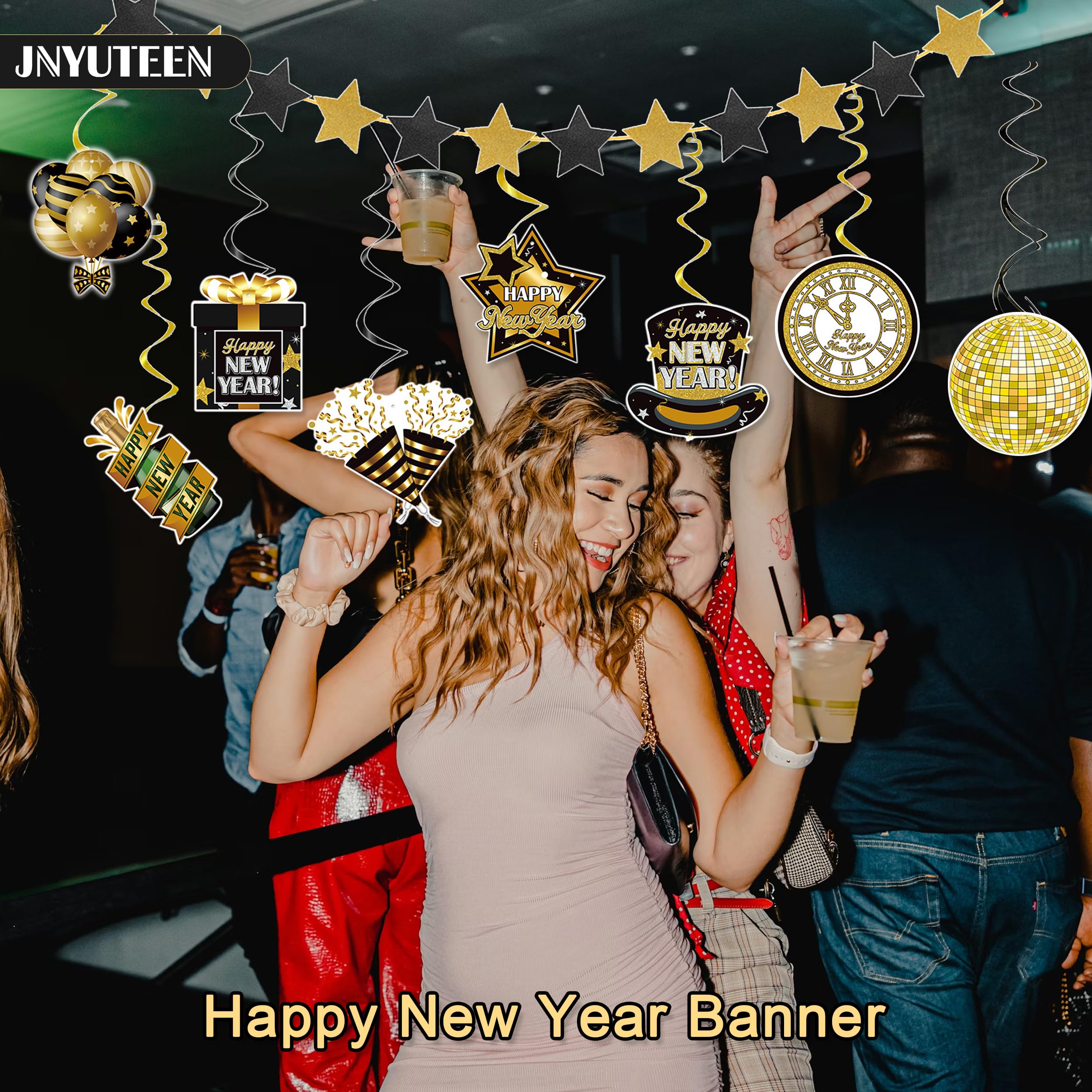 Huldeschild. Goud/Zwart 20 - Happy new year - Ebru Alkmaar