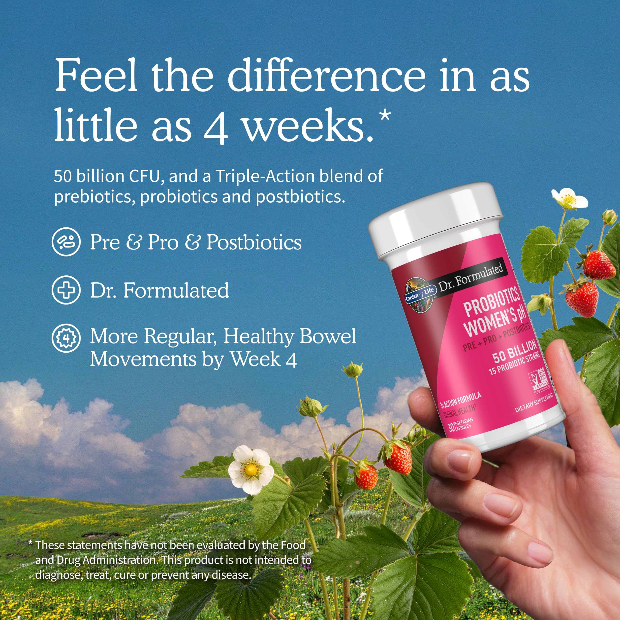 Garden of Life Dr. Formulated Pre, Post & Probiotics, Women's pH, 50B, 30ct — Amazon image 2