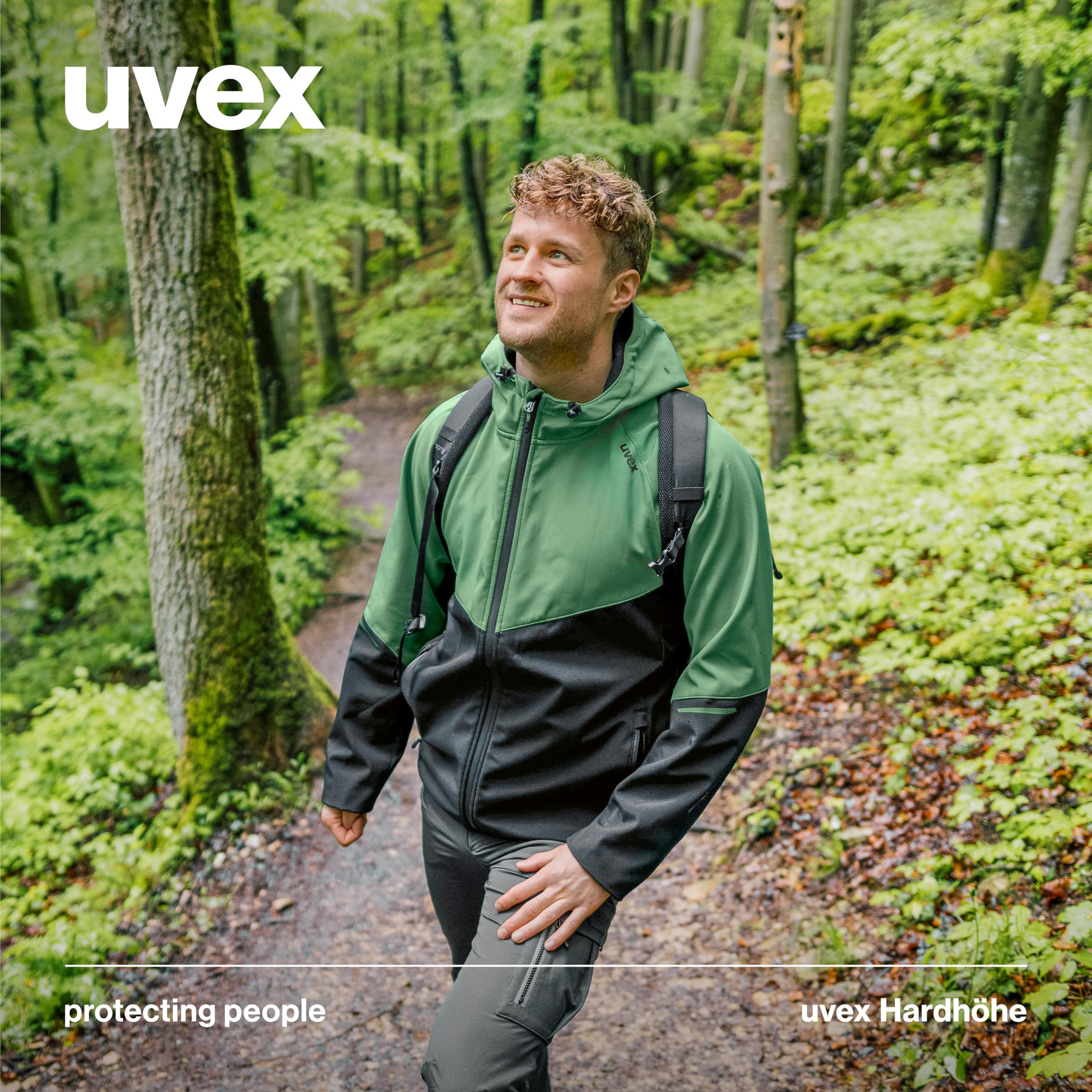Uvex Veste Softshell Hardhöhe - Veste de Loisirs déperlante en Polyester recyclé avec capuche réglable