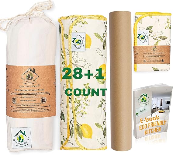 Reusable Paper Towels Washable Roll 29 Pack 12x11in, Washable Paper Towels Cloth, Paperless Paper Towels, Cloth Paper Towels Reusable Washable, Reusable Napkins, Paper Towel Alternative, Zero Waste