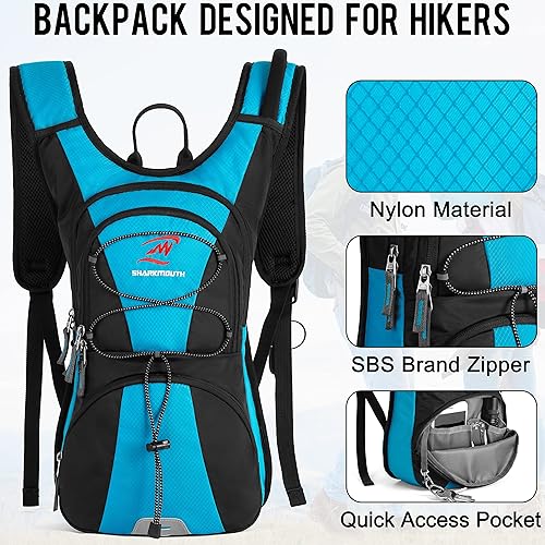 Miniatura 3 de SharkMouth Mochila de hidratación para senderismo con vejiga - Mochila de agua aislada con depósito de 2.5L