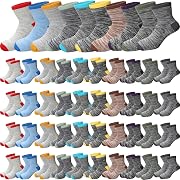 Chuarry 50 Pairs Kids Toddler Socks Bulk Soft Cotton Socks Ankle Crew Socks Breathable Athletic Socks for Boys Girls Sports(for 7-10 Years), Opens in a new tab
