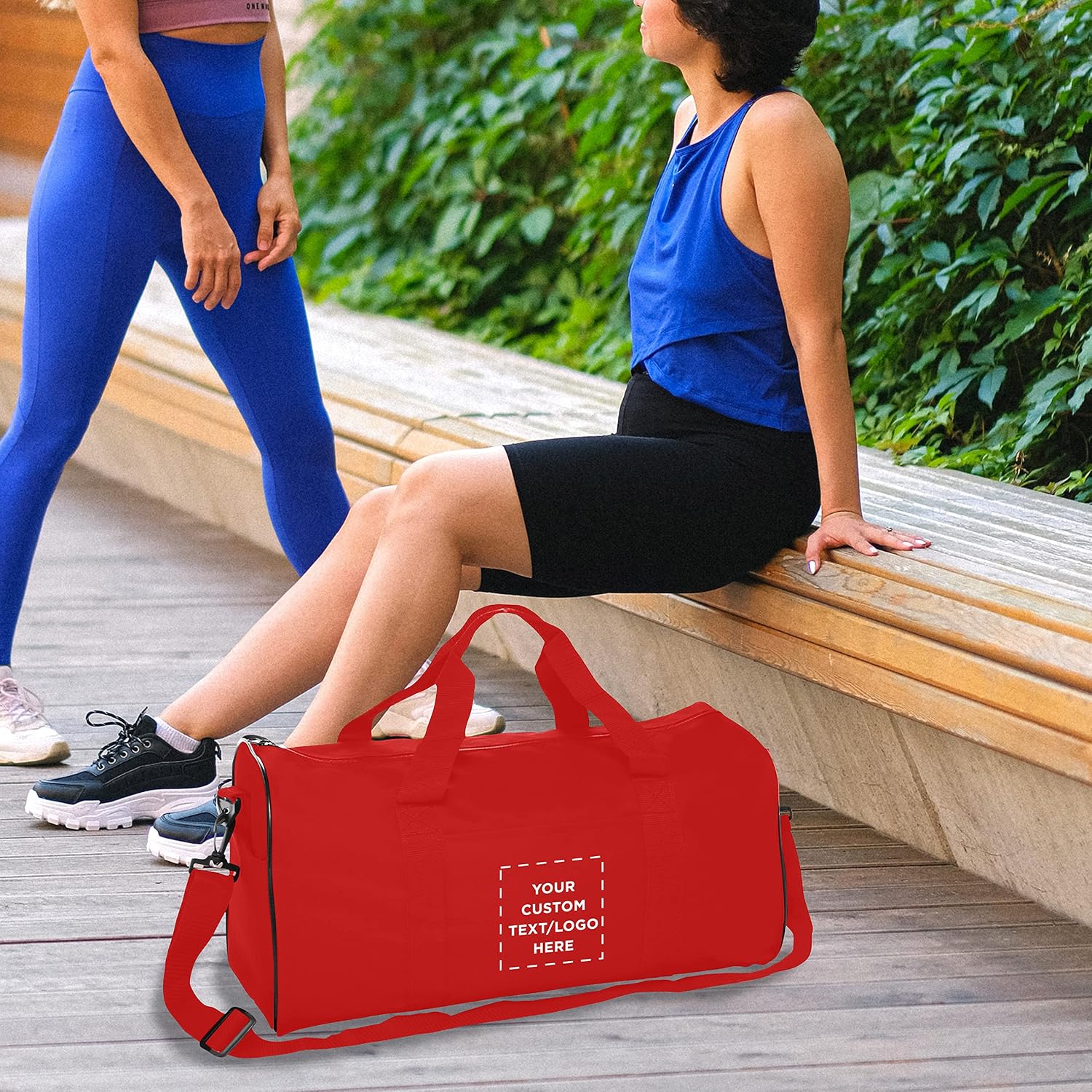 Custom Fitness Duffle Bags Set of 24, Personalized Bulk Pack - Great for Everyday Use, Perfect for Travellers, Athletes, Fitness Fanatics - Red