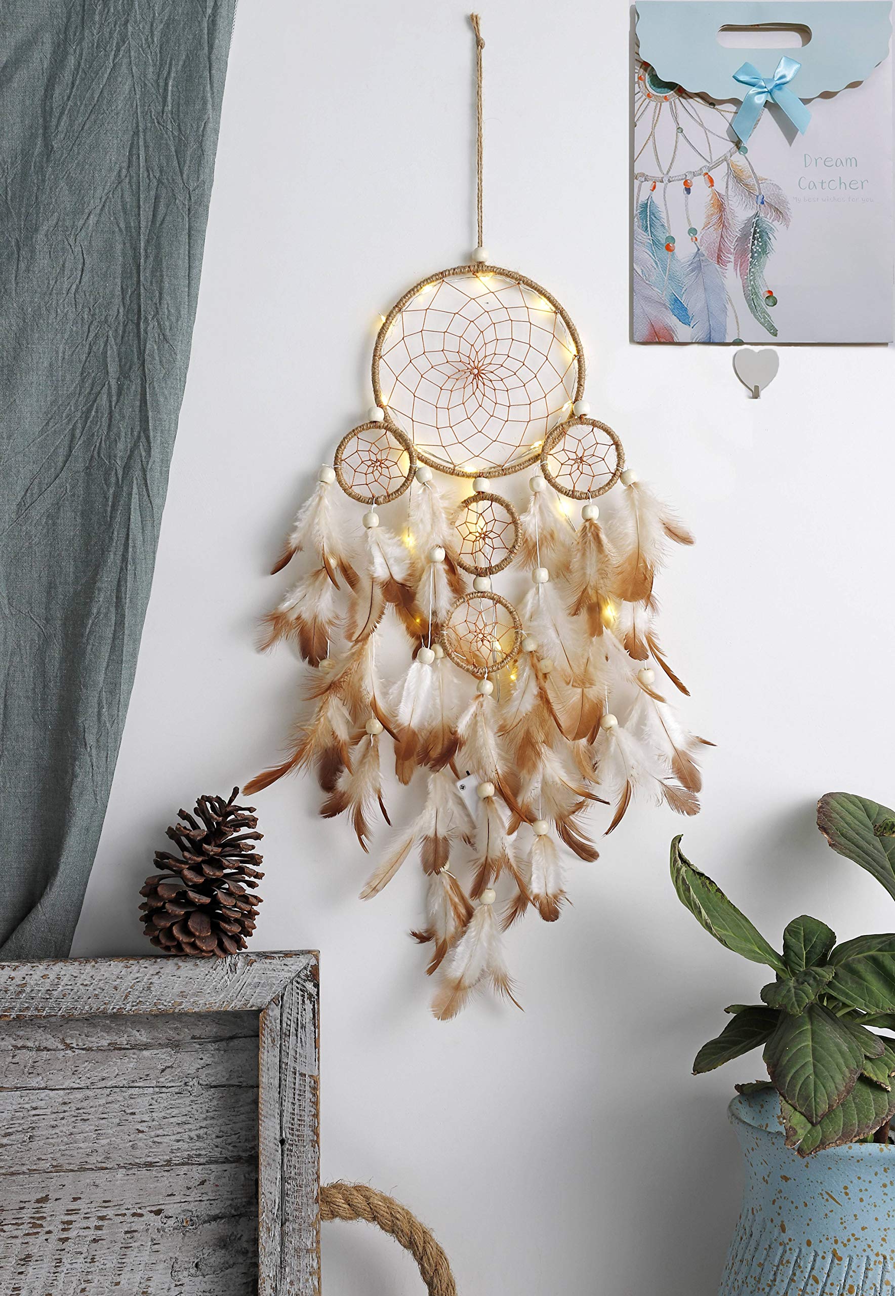 ubrand Indian Dream Catcher, Interior Decoration Retro Dream Catchers, Handmade Traditional Feather Decoration, Home Gifts Decorative Gifts.