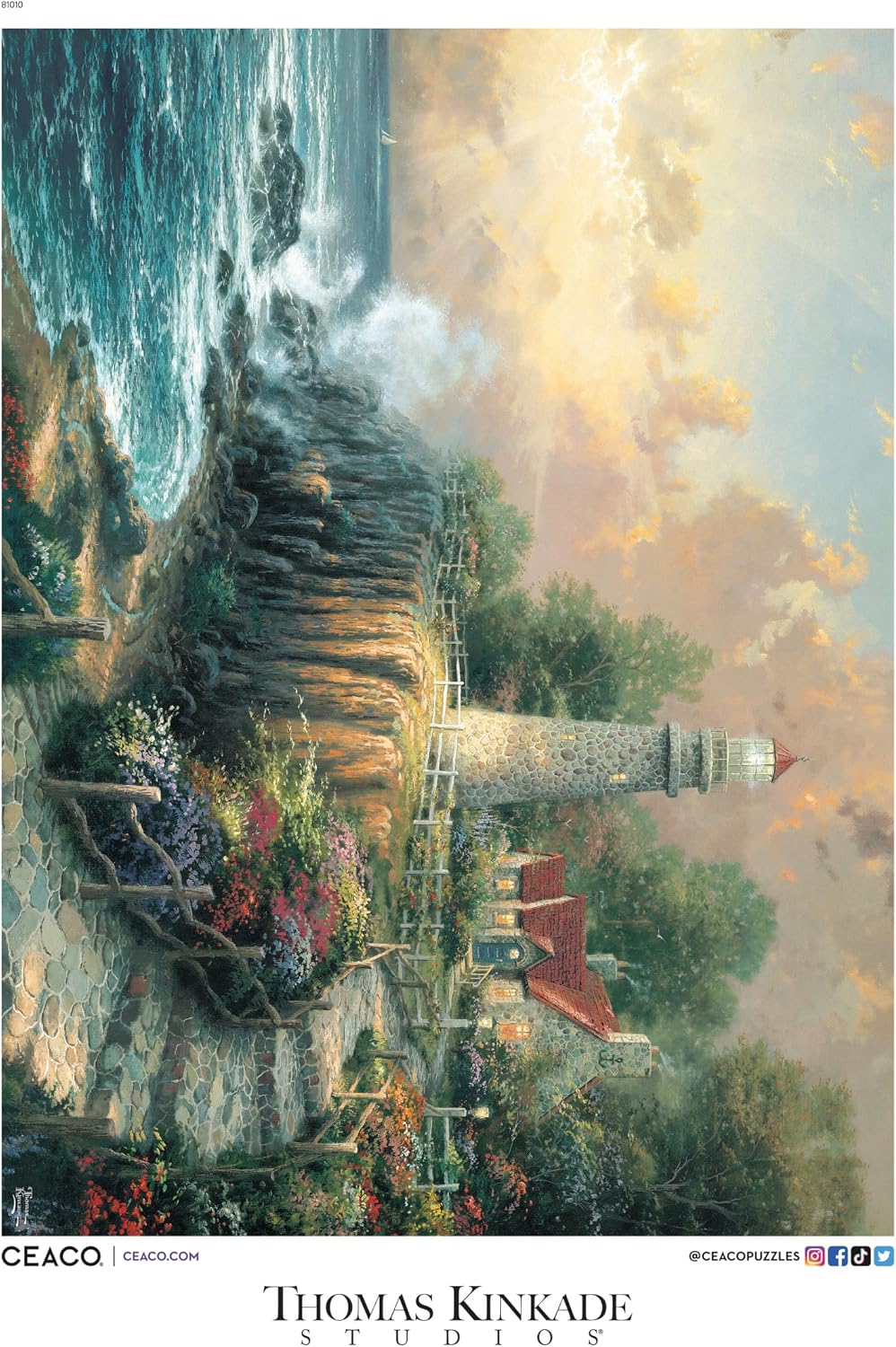 CEACO The Light of Peace Jigsaw Puzzle - 1000 pc, 26.75 x 19.75 in - Challenging 1000 Piece Puzzle for Adults - Precision-Cut Pieces & Vibrant Artwork - Serene Nautical View for Relaxation & Focus