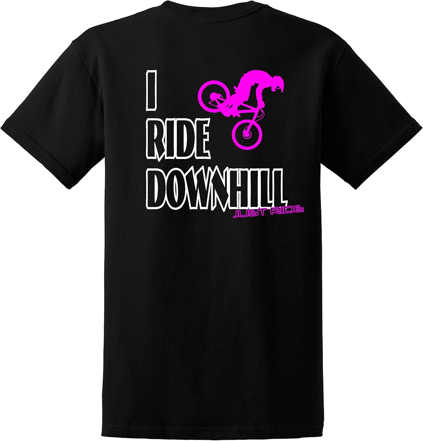 JUST RIDE I Ride Downhill Mountain Bike Mens Black T Shirt