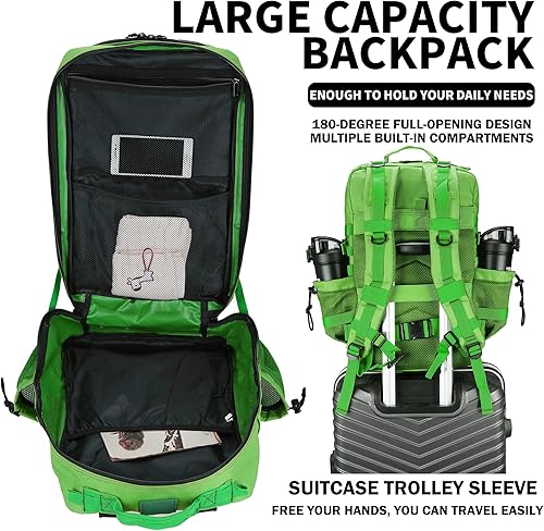 Miniatura 5 de Mochila táctica militar 45L/25L Paquete de asalto de 3 días Molle Daypack Mochila de senderismo para hombres y mujeres, Verde, 45 L, Mochilas de