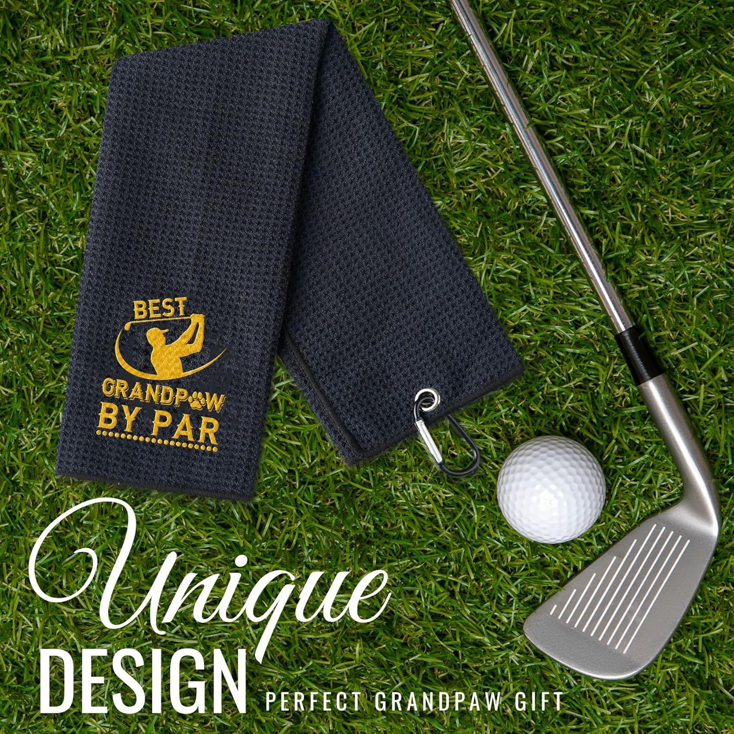 Dog Grandpa Grandpaw Golf Towel, Dog Grandpa Grandpaw Gifts on Father‘s Day, 15.8 x 23.6 inches Microfiber Golf Towel for Golf Bags - Image 2