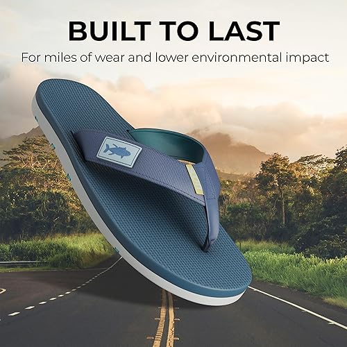 Miniatura 3 de Scott Hawaii Sandalia Hanapa'a para hombre Diseño de bandera de pescado Correa forrada de neopreno Suela moldeada con soporte de arco y talón