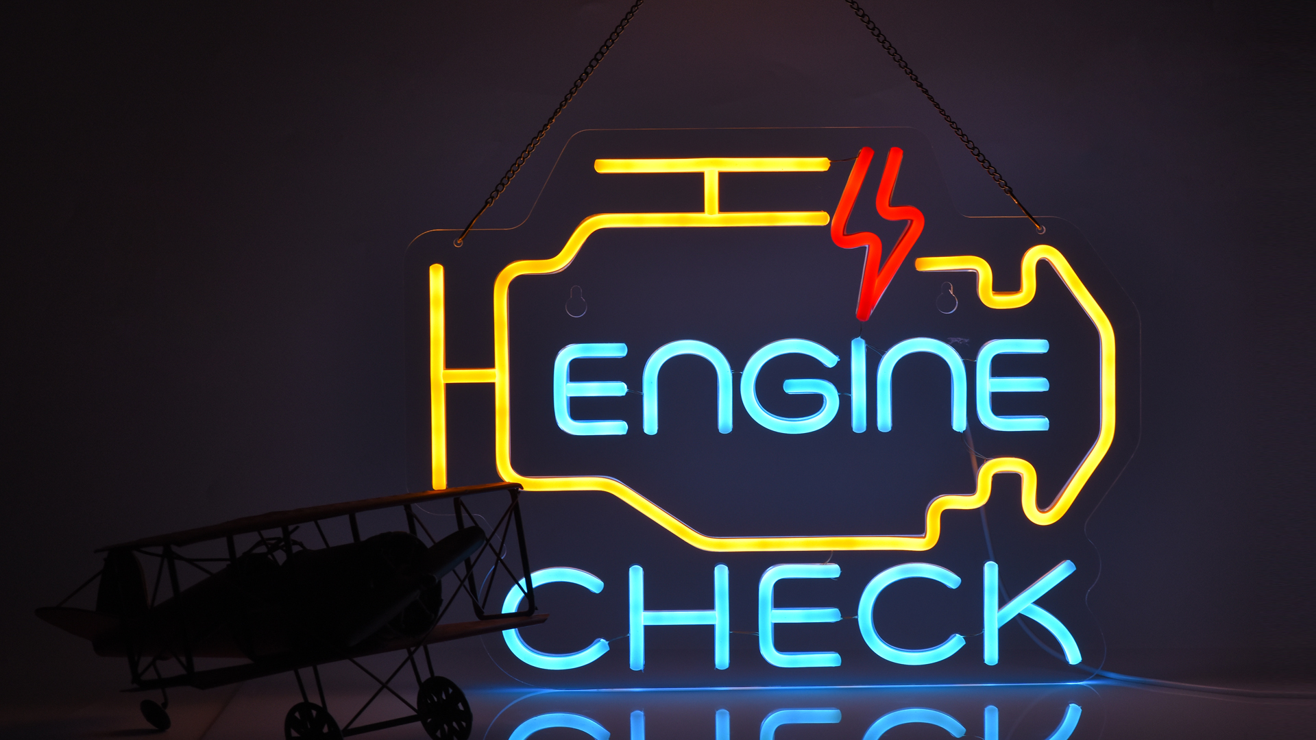 Check Engine Neon Sign, Car Neon Sign Garage Sign Custom Neon Sign, Fathers Day Gift, Birthday