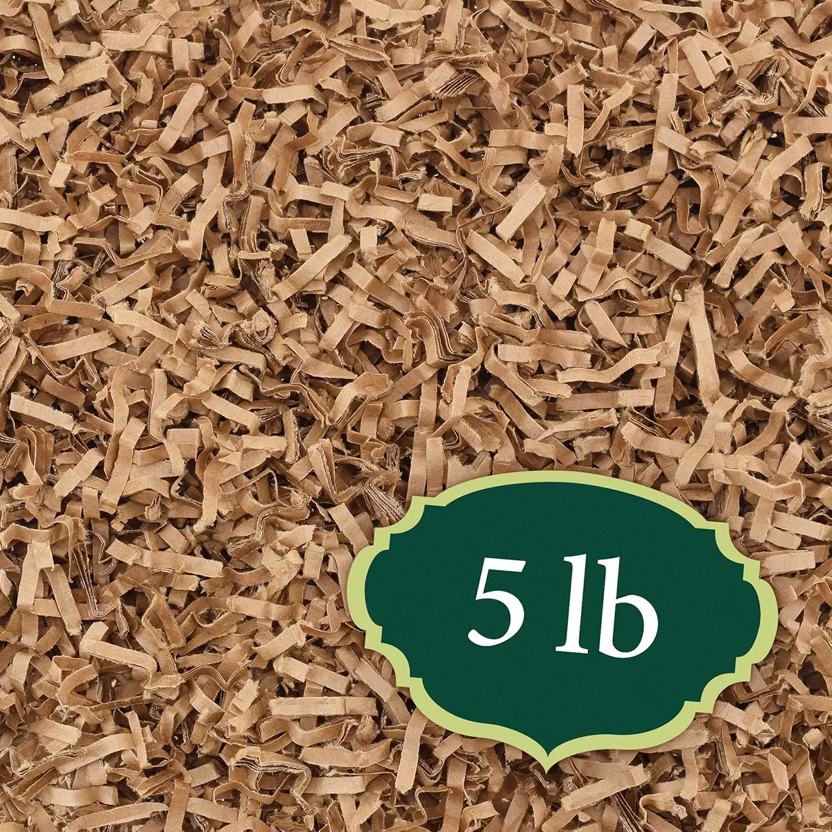 Arcadia Garden Products RP04 Shredded Paper Filler 5 lbs Recycled Cut Kraft Paper for Packaging, Shipping, Moving, Cushioning, Gift Baskets, Gift Wrapping, Holidays, and Crafts