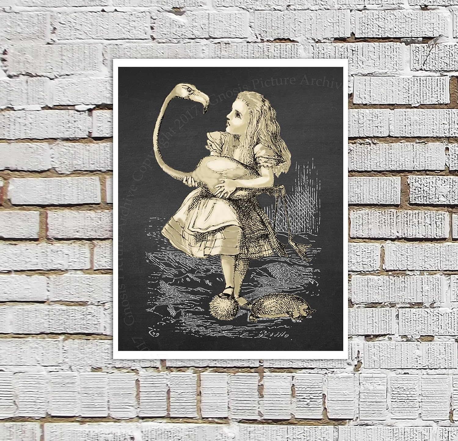 Alice in Wonderland Wall Decor Set of 4 Art Prints Unframed Nursery Wall Decor Girls Bedroom Decor Alice_Wonderland_Chk4A