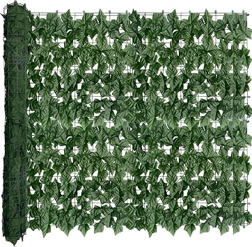 40x120 in (33.5 Sqft) Artificial Ivy Vine Privacy Fence Screen | UV Protection Ivy Vine Leaves Hedge Fence Panel Backdrop for Patio, Balcony, Garden, Backyard Indoor and Outdoor Green Decor