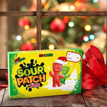 SOUR PATCH KIDS Red & Green Soft & Chewy Gummy Holiday Candy, Bulk Candy, 12 - 3.1 oz Boxes