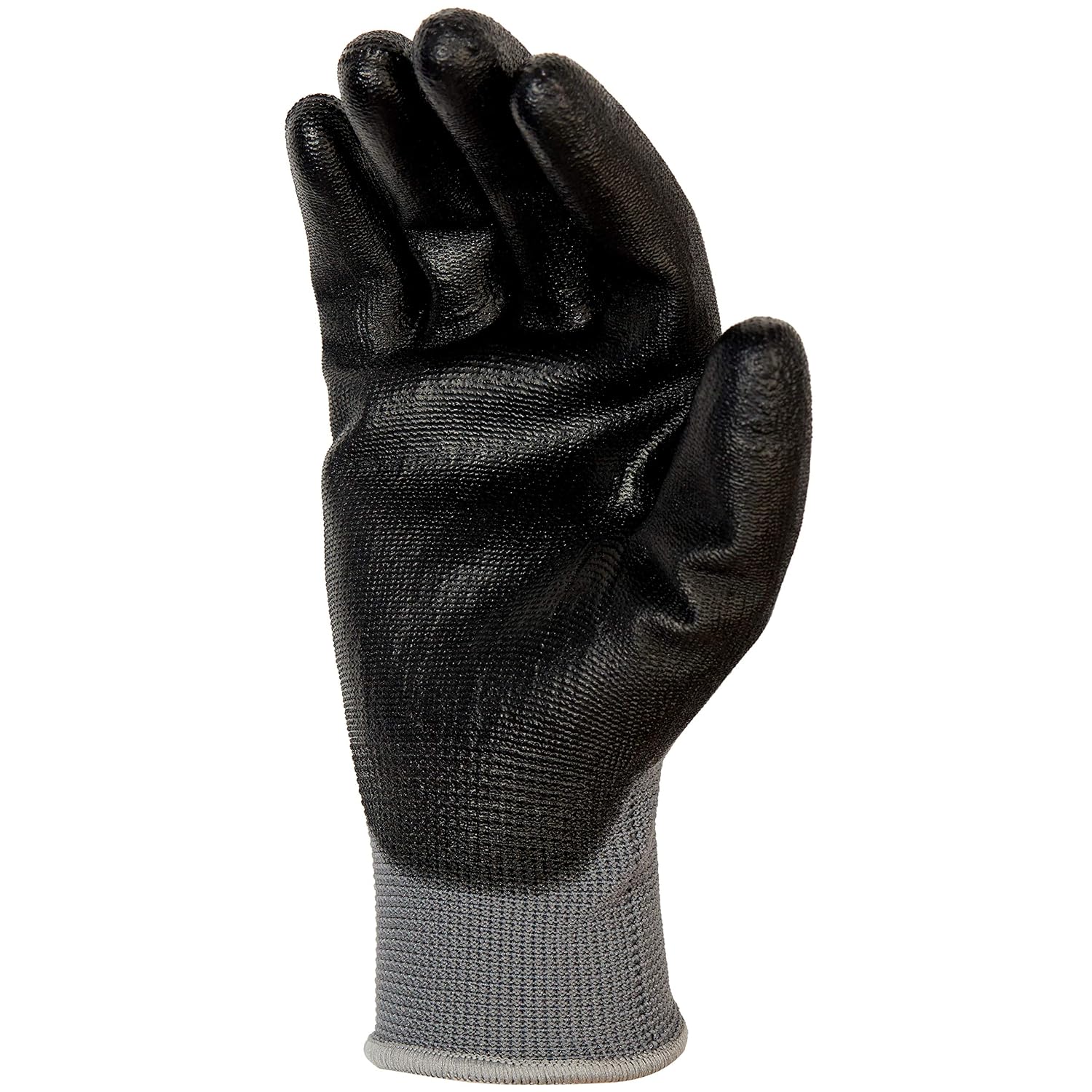 Amazon Basics Polyurethane Coated Work Gloves, Polyester Liner Fiber, Touch Screen, Grey, Size 6, XS, 12-Pair