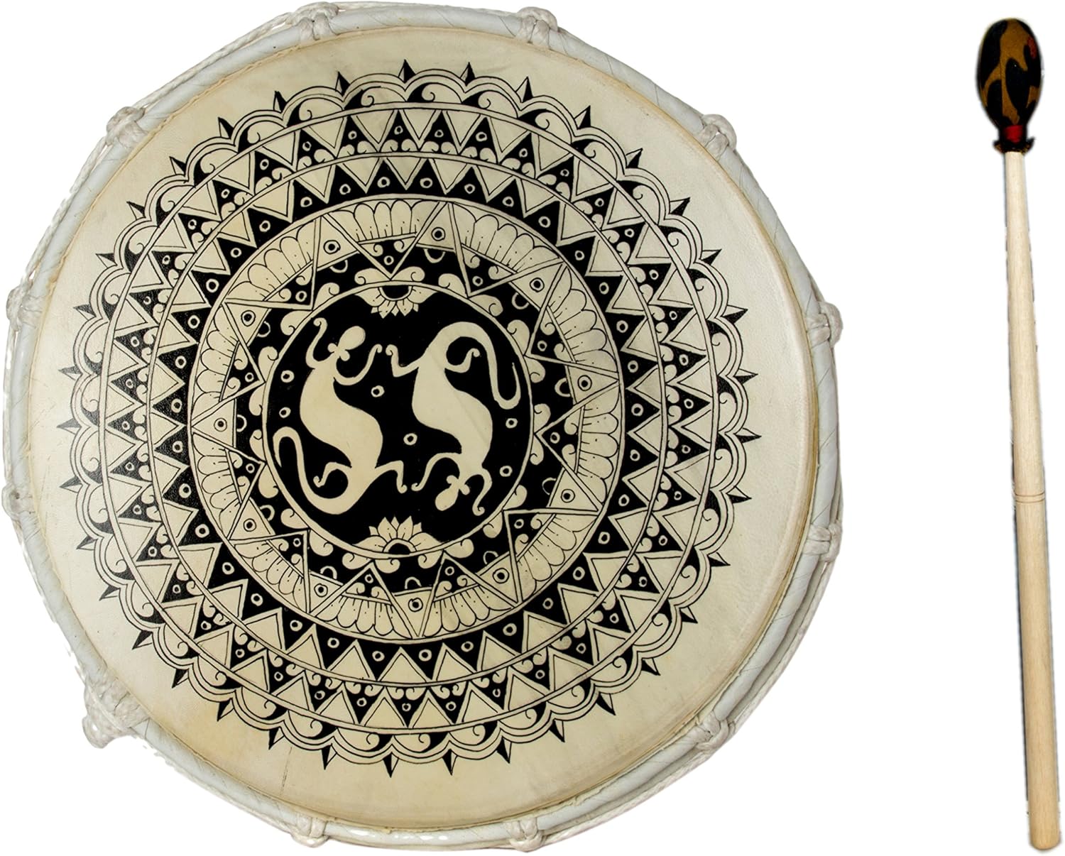 40cm SHAMAN FRAME DRUM NATURAL GOAT SKIN Bodhran Shamanic Include Beater R9 Amazon.co.uk