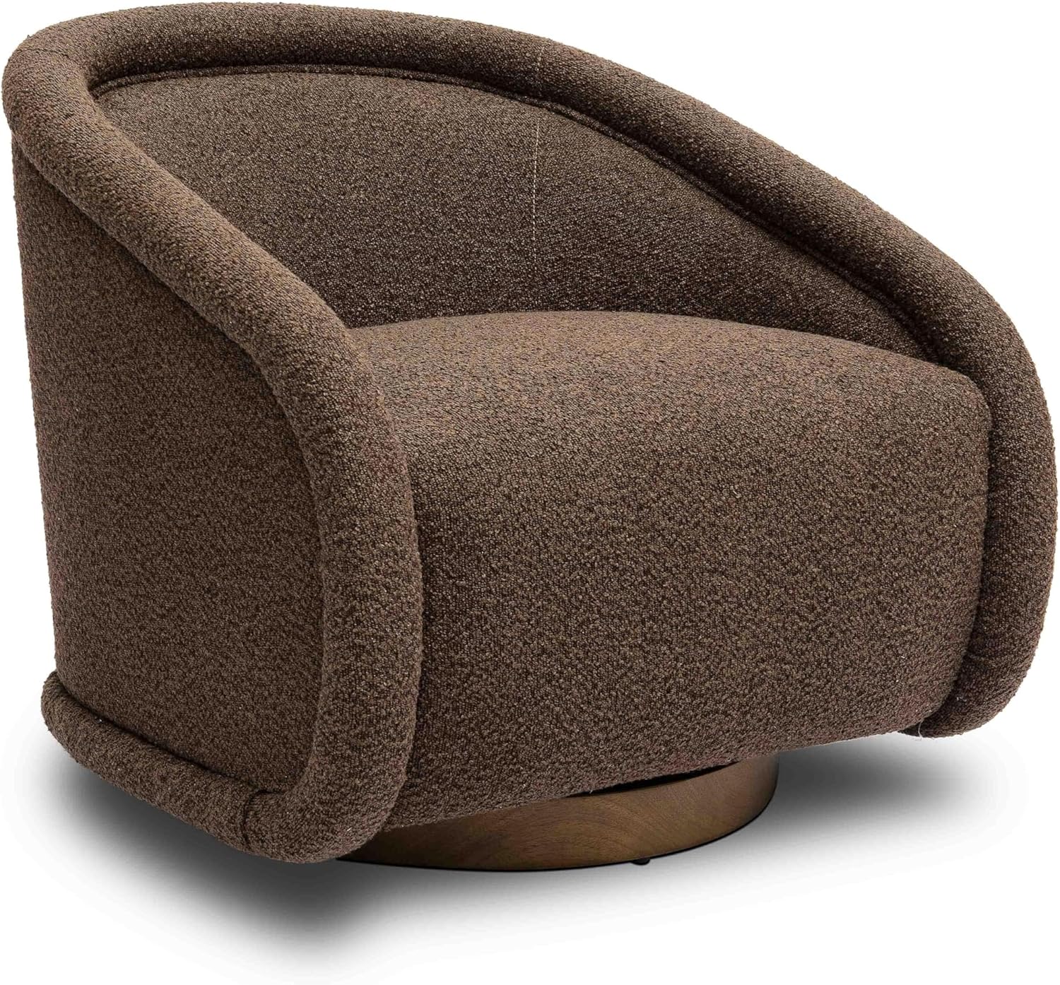 Tov Furniture Rory Chocolate Brown Boucle Swivel Chair