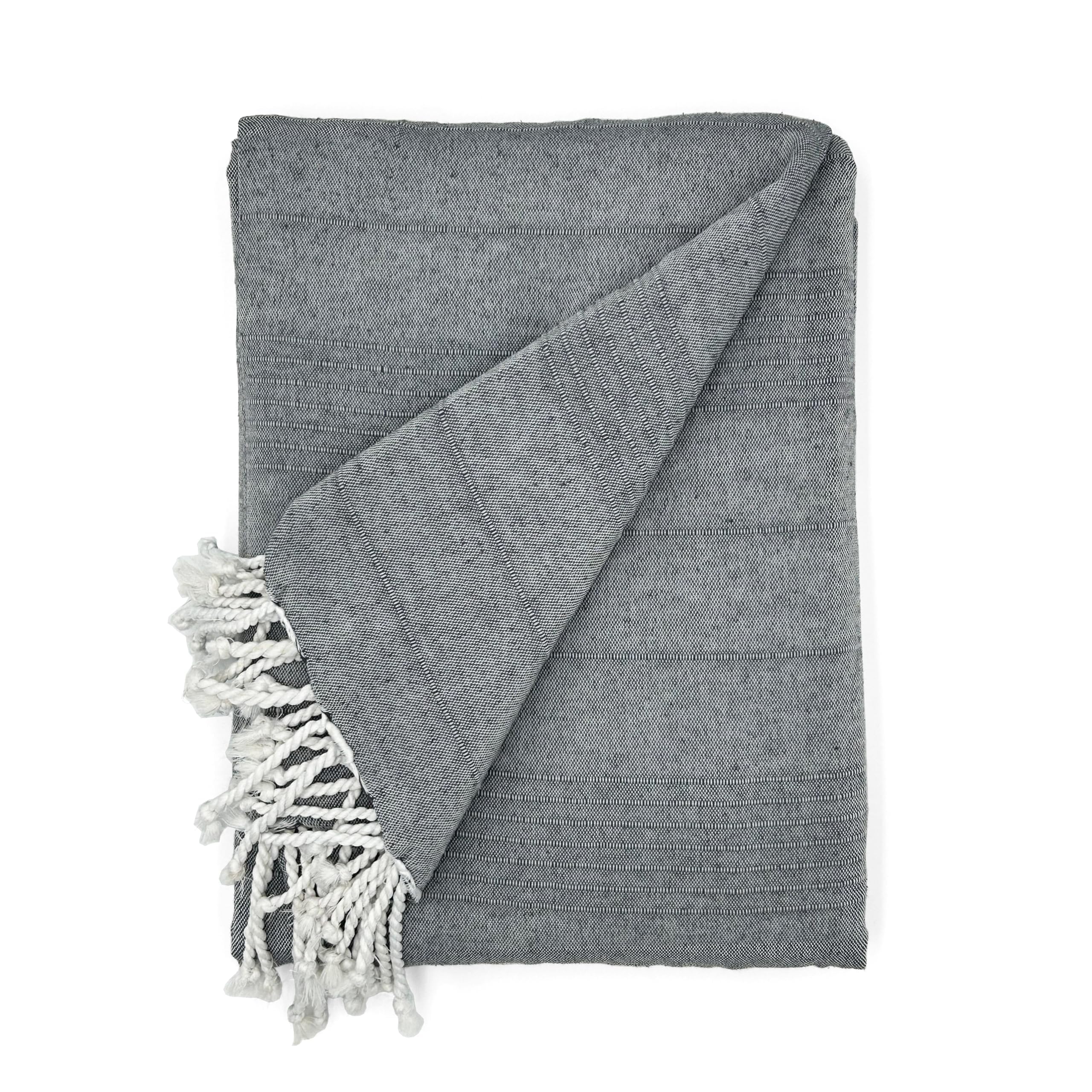 Cardenal Textil - Foulard Multiusos Peñíscola, Plaid para Cama, Manta para Cama, Cubre Sofá, Antracita, 300 x 260 cm