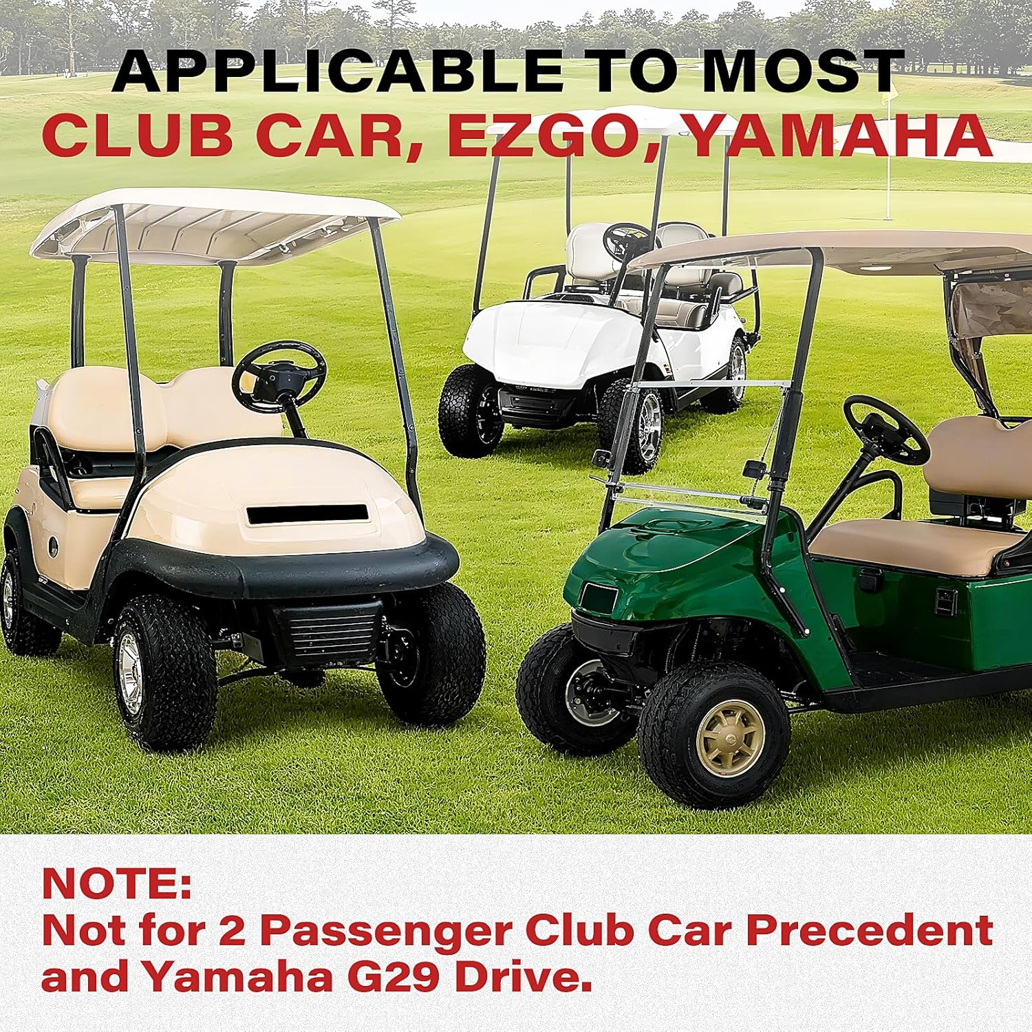 Golf Cart Seat Belts, Retractable Universal Seat Belt Kit, Fits Club Car, EZGO, Yamaha (2 PCS)