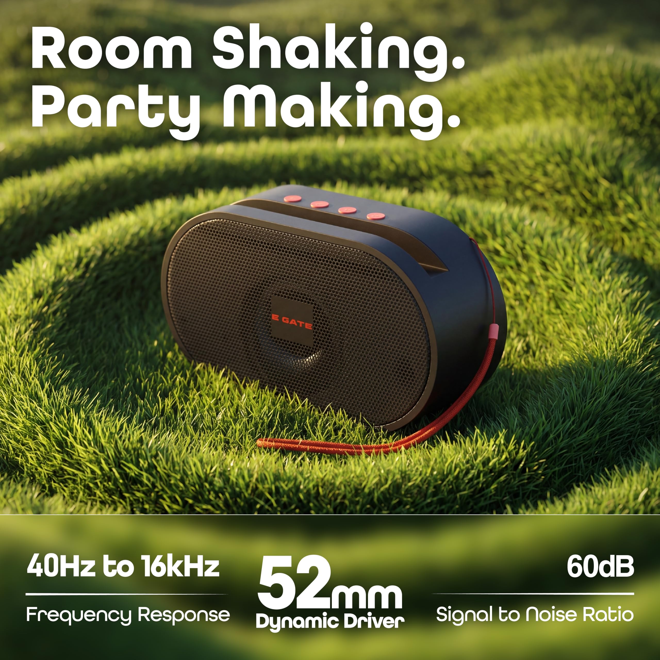 E GATE Atom S21 Bluetooth Wireless Speaker with Phone Stand | 5W | 52mm Driver, Bluetooth 5.2 | TWS Pairing, FM Radio, USB & mSD Card Support | Up to 10 Hours Playtime Portable Speaker (Black) — Amazon image 8