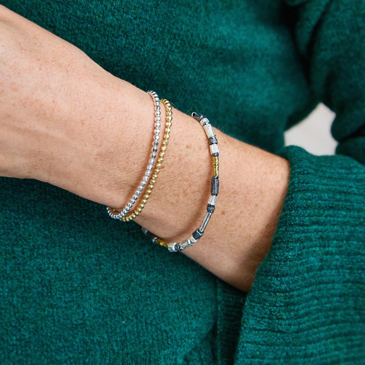 Silpada 'Charlotte' Sterling Silver Stretch Bracelet, 6.75"