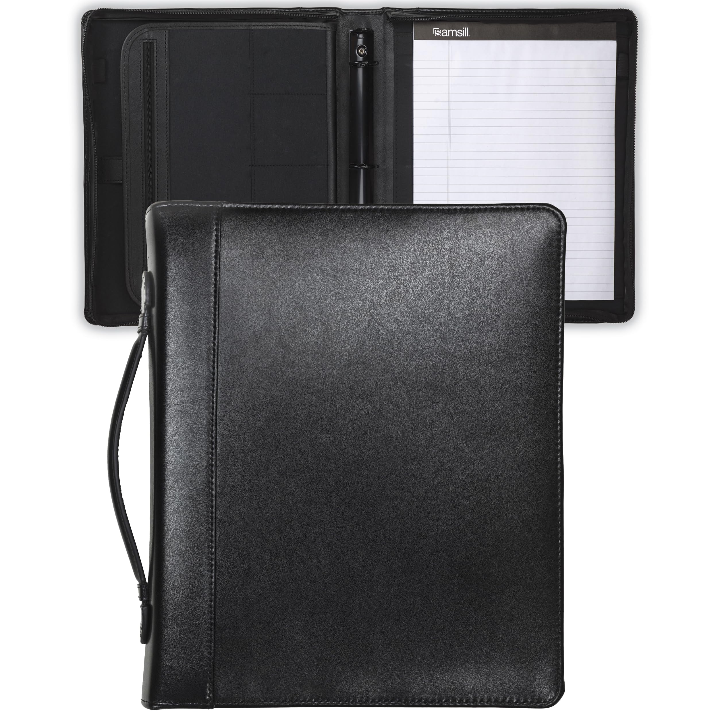 Amazon.com : Samsill 15540 Regal Leather Padfolio Zipper 1 inch
