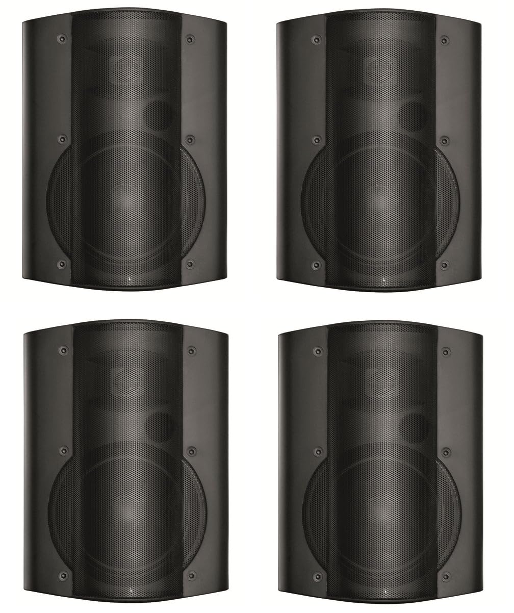OWI AMP-HD-602-4B Set of (1) Amplified Surface Mount Speaker (AMP-HD-602-1B) and (3) Non-Amplified Speaker 6.5 Inches 40 Watts; Comes with 15Volt DC Level V Power Supply; Black