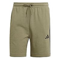 adidas Homme Essential Three Stripes French Terry Short, Olive Strata/Black
