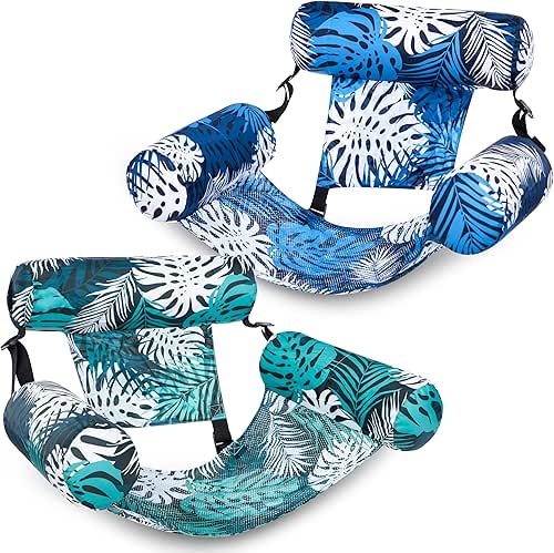 SLOOSH Inflatable Pool Floats Adult,2 Packs Floating Lounge Chairs,Blow up