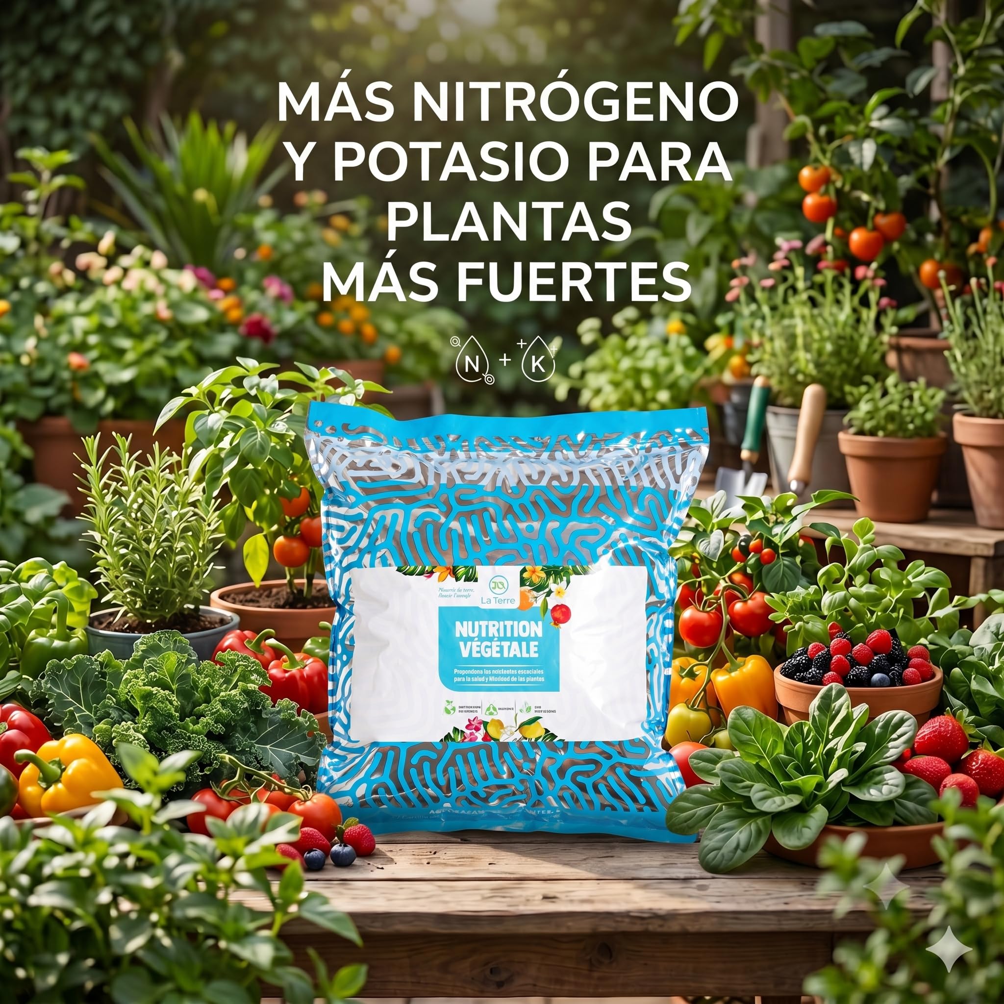 NITRATO DE POTASIO DE 5 KGS CON CUCHARA DOSIFICADORA nitrato potasico para plantas para la maduración en frutales y huerta floracion más abundante y duradera, resistencia a enfermedades