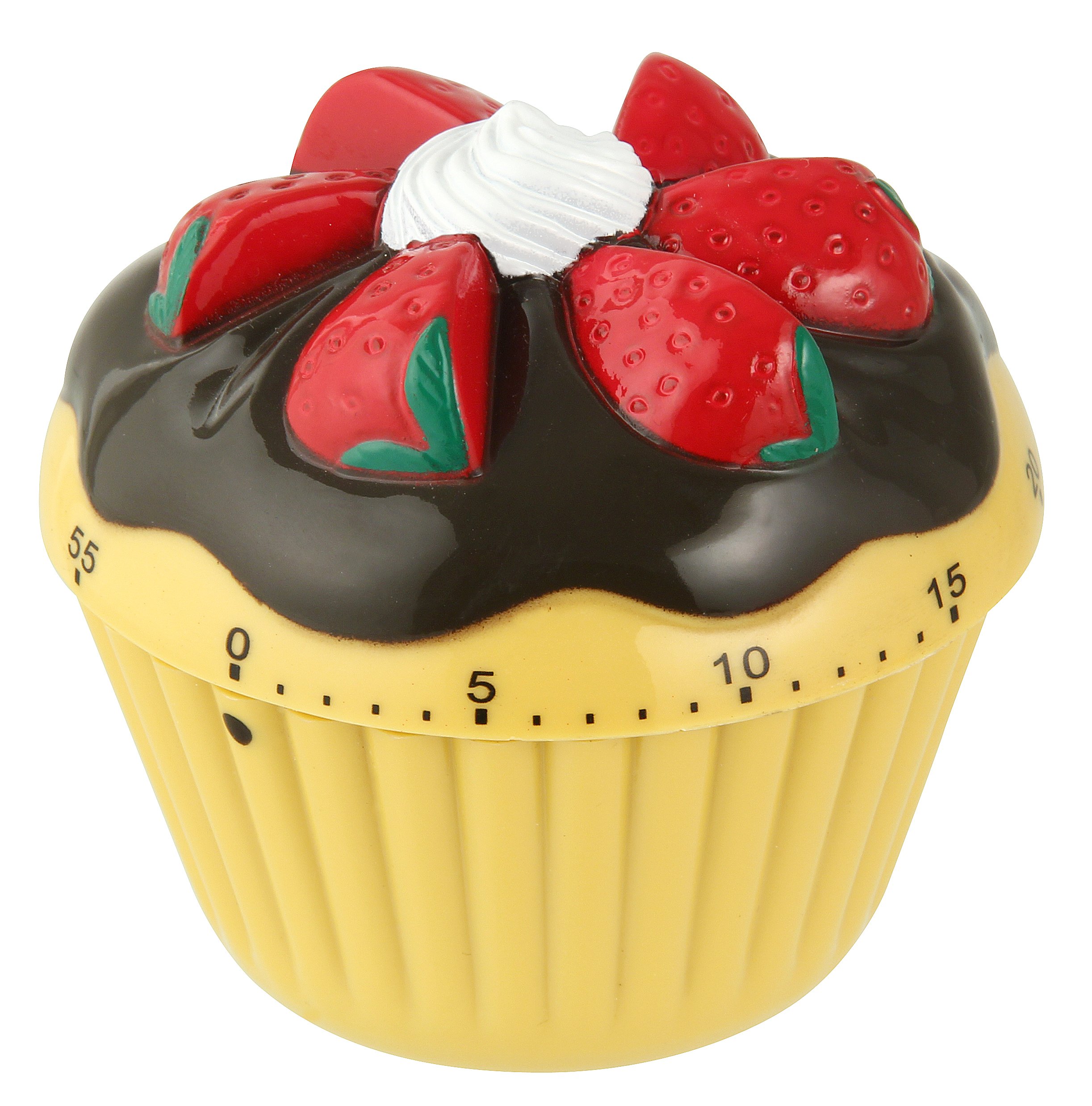 Zenker short time alarm clock, diameter 70 mm cupcake patisserie, kitchen alarm clock made of sturdy plastic, short timer in pretty cupcake design, timer adjustable up to 60 minutes, colour: cupcake design
