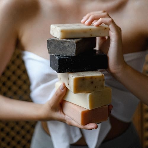 Miniatura 5 de Olivia Care - Juego de jabón exfoliante en barra – Sal del Himalaya rosa + leche de lavanda – Todo natural y orgánico – Hidrata, desintoxica,