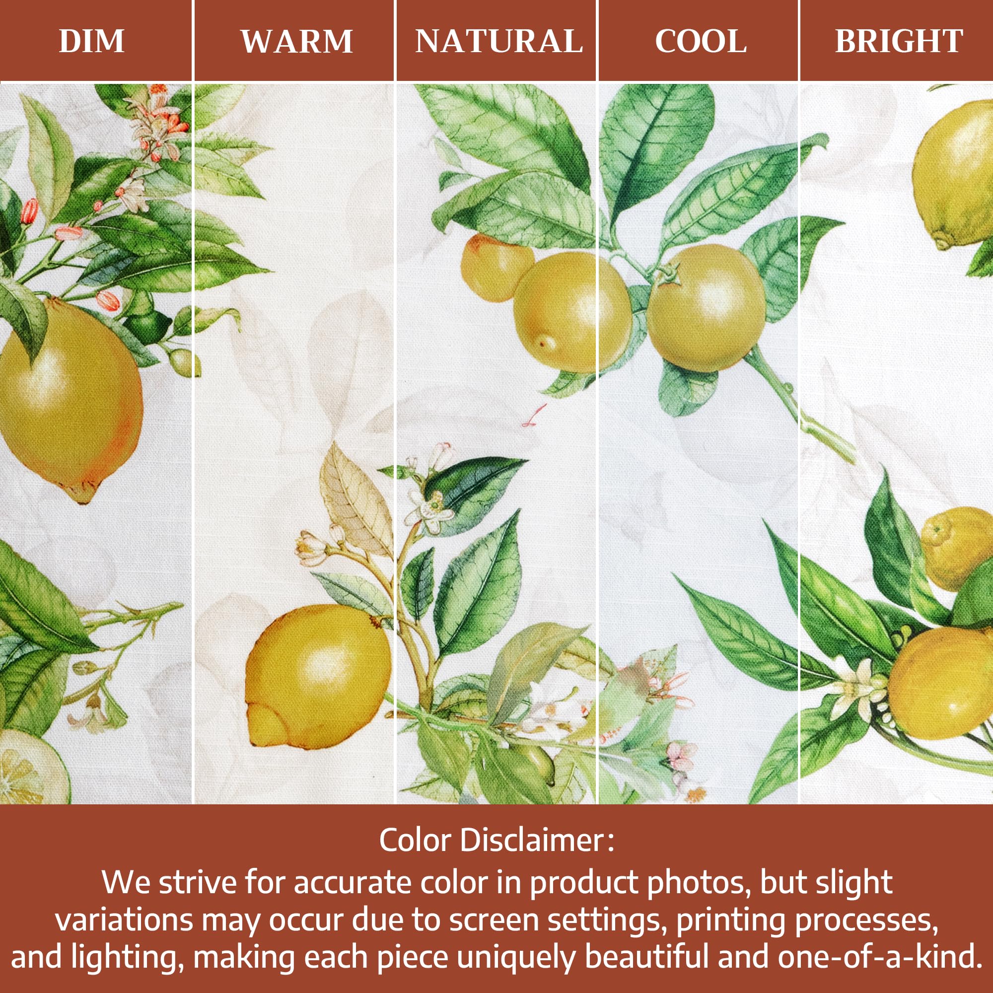 Maison d 'Hermine Limoncello Juego de 4 manteles Individuales 100% algodón para la Mesa de Comedor | Cocina | Boda | La Vida Cotidiana | Cenas | Primavera/Verano (33 cm x 48 cm), Día Madre