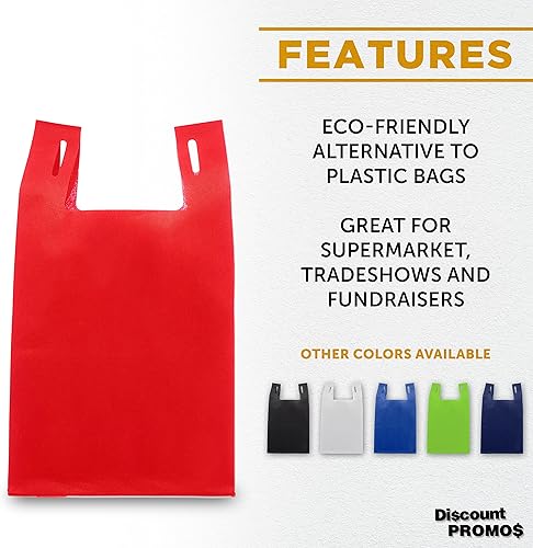 Miniatura 2 de DISCOUNT PROMOS Bodega - Juego de 10 bolsas de mano ligeras, reutilizables, ideales para comestibles, ferias comerciales, recuerdos de fiesta,