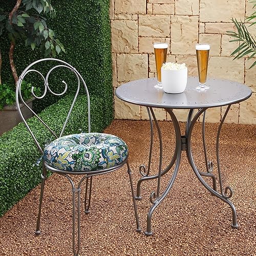 Miniatura 5 de Cojines de asiento para interiores y exteriores para todo tipo de clima, cojines para sillas de patio con lazos, cómodos cojines redondos para