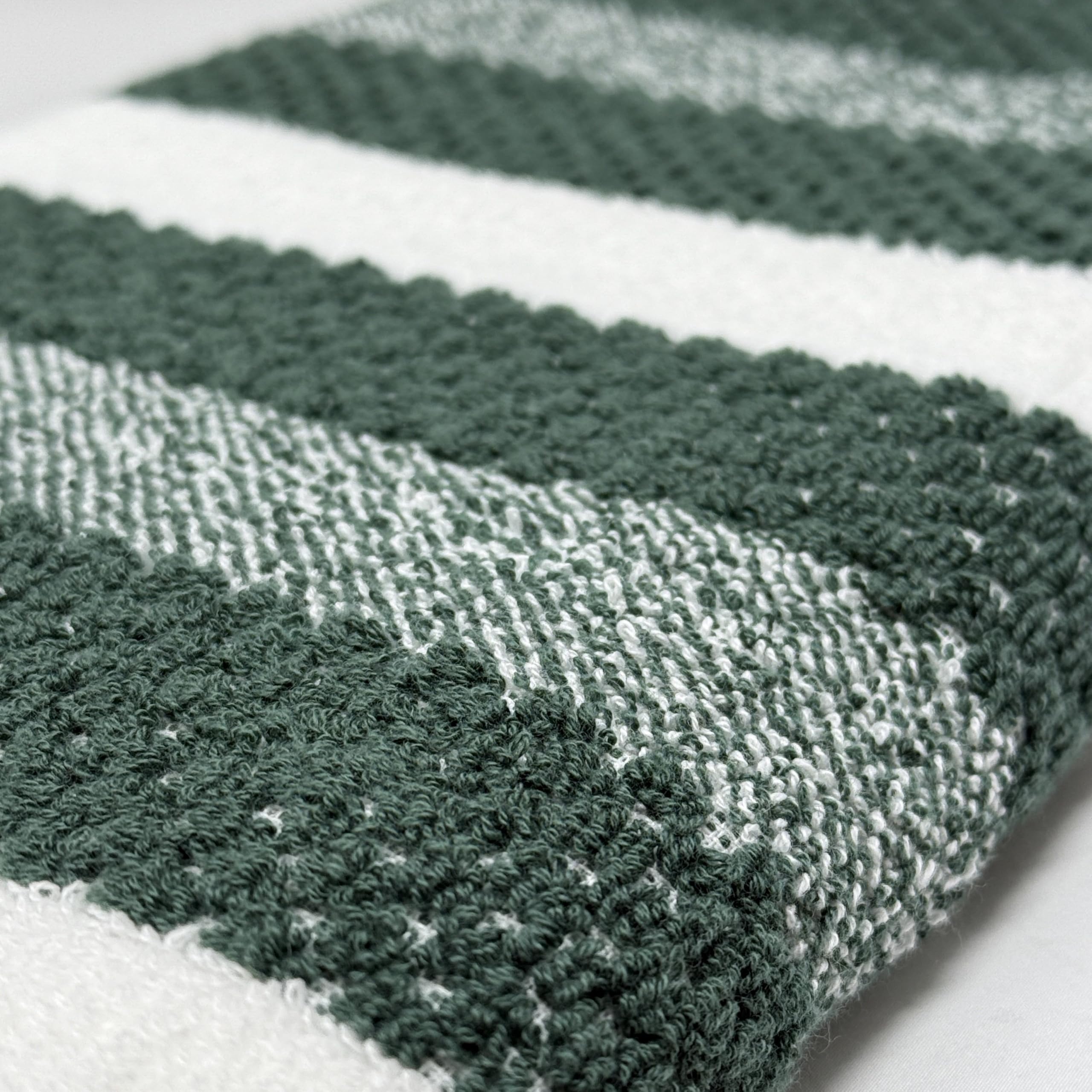 Towelogy® Quick Dry Patterned Hand Towels for Bathroom, Green, 80x50cm - Image 3