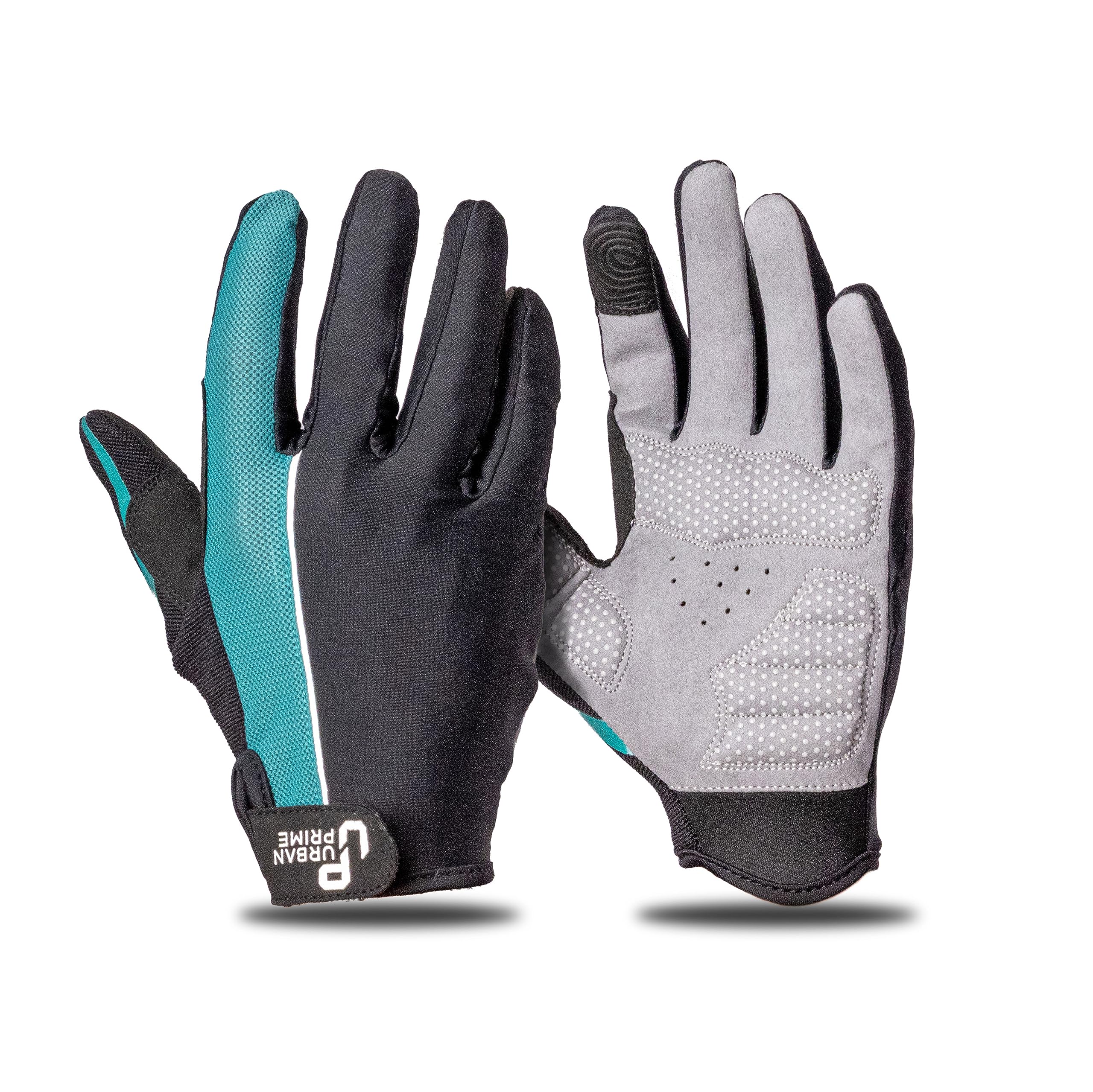 Urban PrimeLong Gel-Padded Gloves Teal Green Summer Version Cycling Gloves Summer Long Non-Slip Gel Padding Touchscreen Octane Unisex