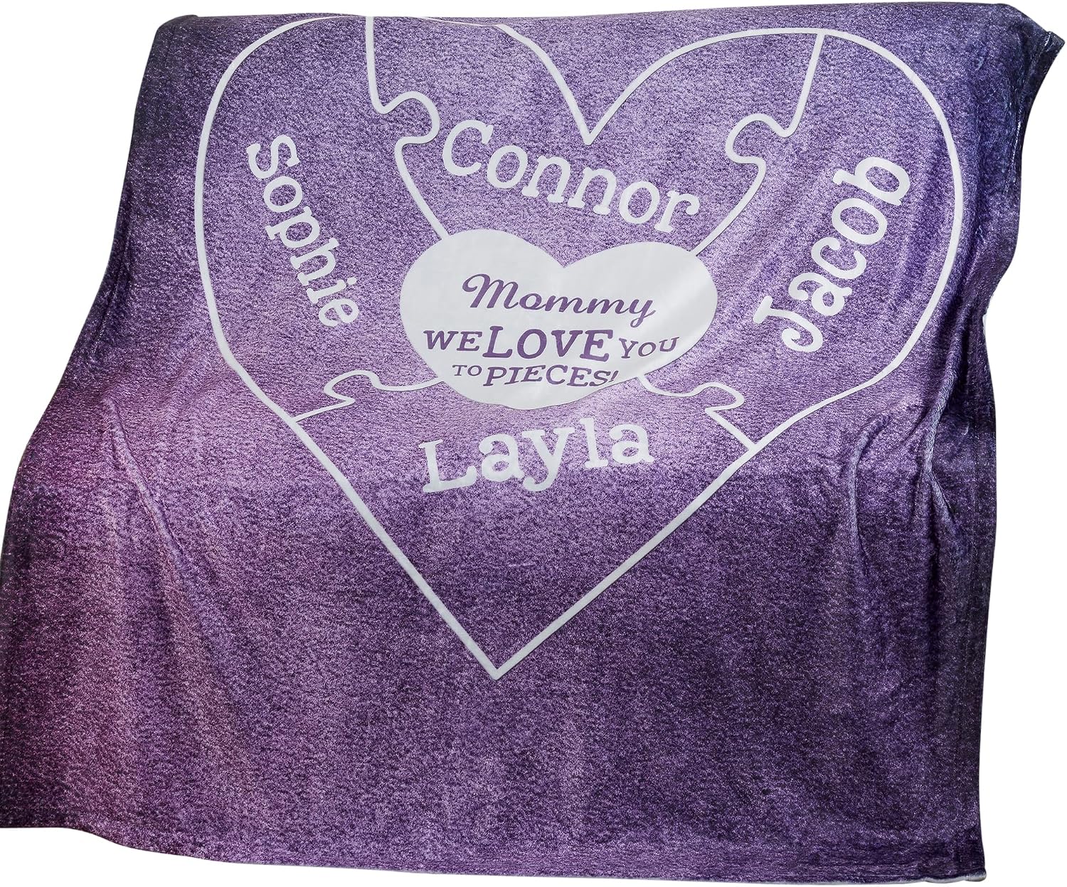 Personalization Universe We Love You to Pieces Personalized 50x60 Plush Fleece Blanket