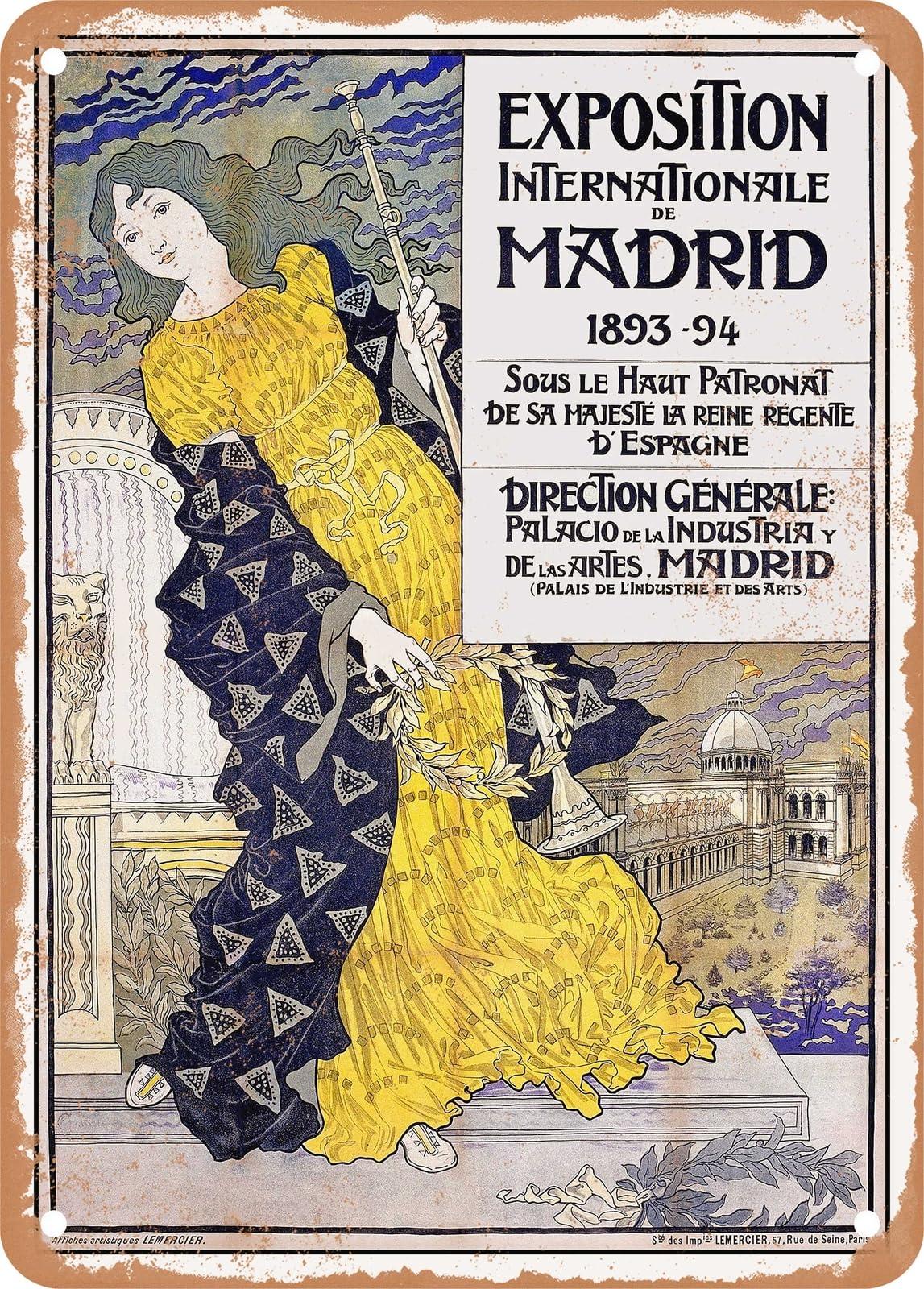 Miaomansenstore Metal Sign - 1893 International Exhibition Of Madrid Vintage Ad Home Decor